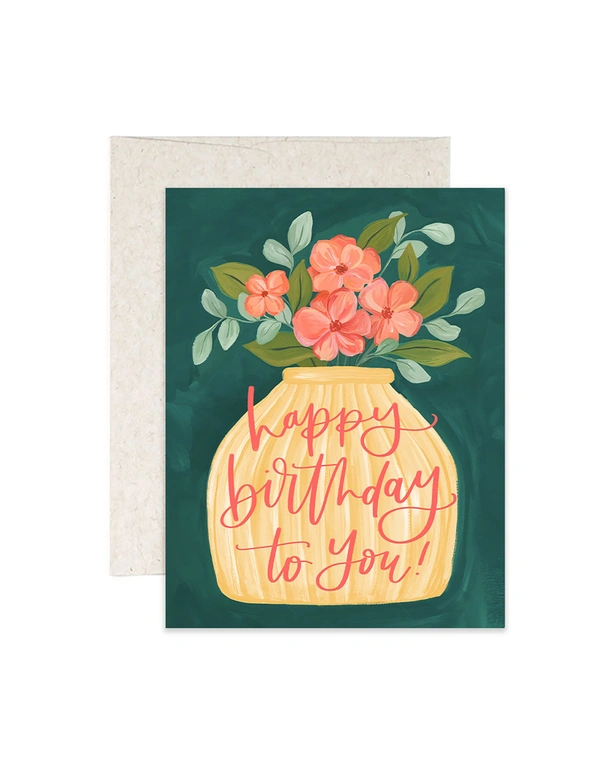 Birthday Flower Vase Greeting Card, 1 of 1