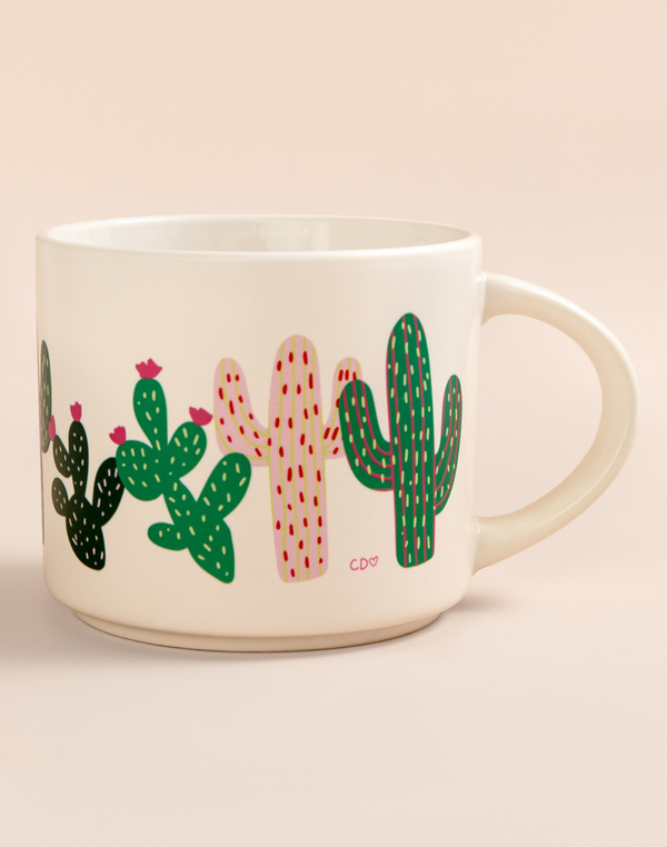 Cacti Ceramic Mug - Cream, 6 of 7