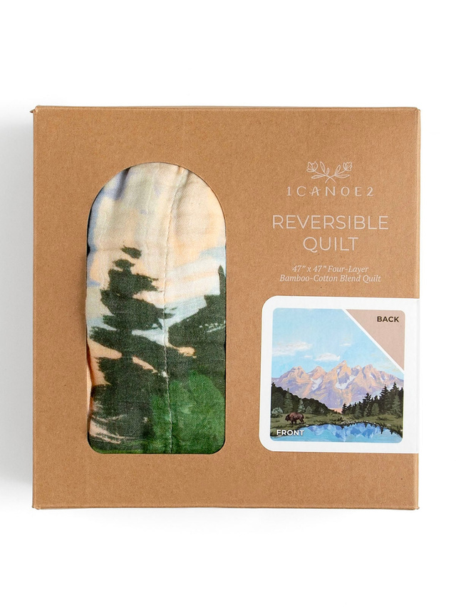 Grand Teton National Park Reversible Landscape Baby Quilt, 3 of 3