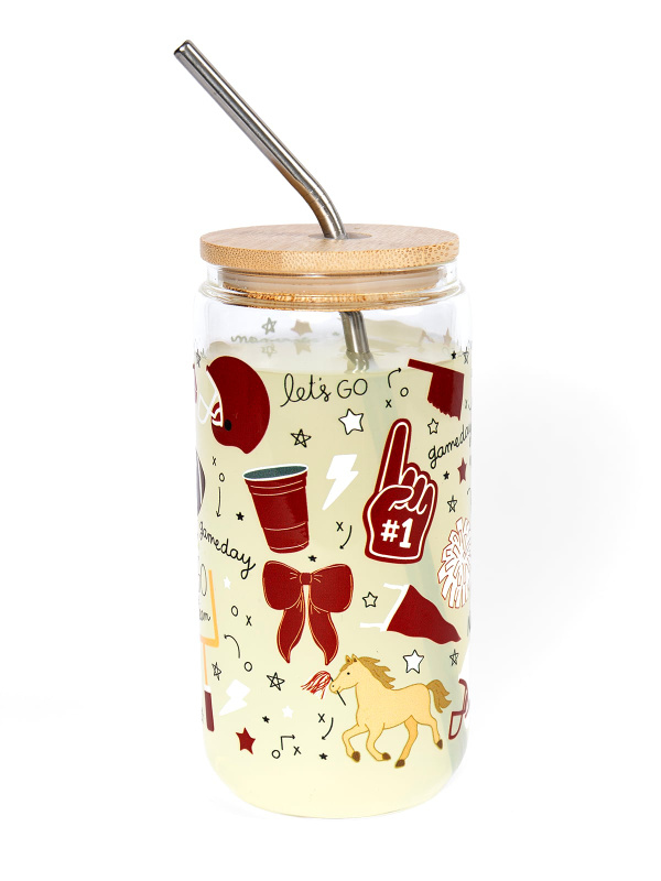 Norman Football Game Day Glass Can, 2 of 3