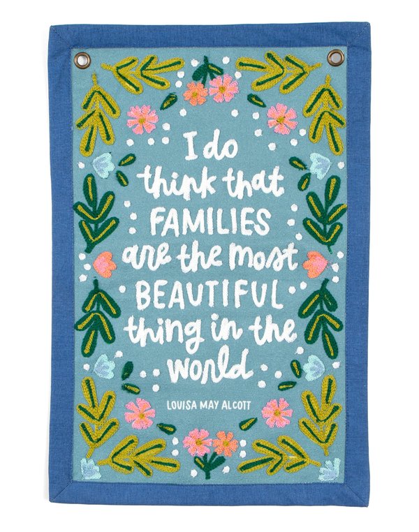 Families Little Women Embroidered Canvas Banner, 3 of 4