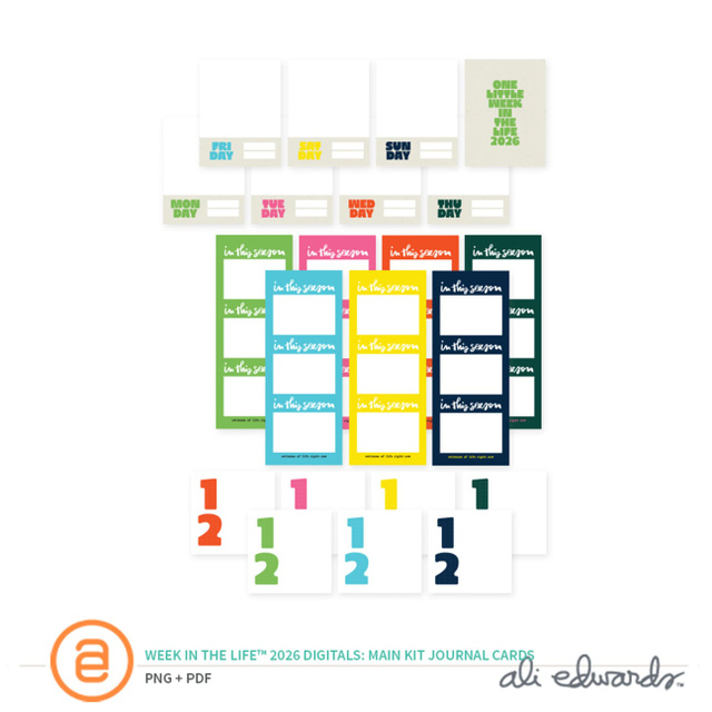 Week In The Life™ 2026 Digital Main Kit Journal Cards, 1 of 1