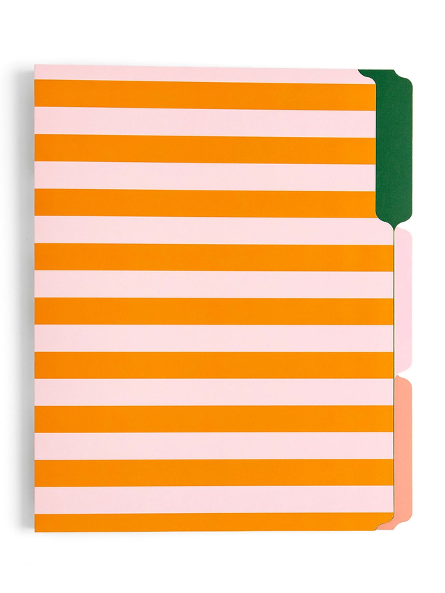 Happy Stripes & Flowers File Folder Set of 6, 3 of 4