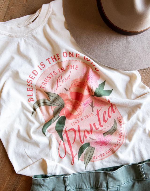 Peach Faith Tee - Ivory, 2 of 4