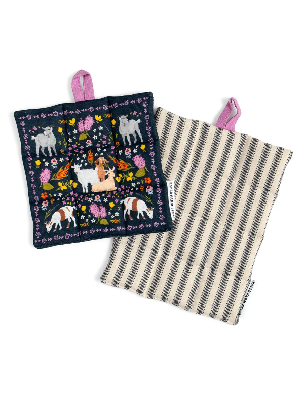 Goats & Flowers Pot Holder Set, 1 of 7