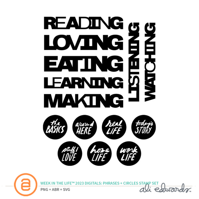 Week In The Life™ 2023 Phrases + Circles Digital Stamp Set, 1 of 1