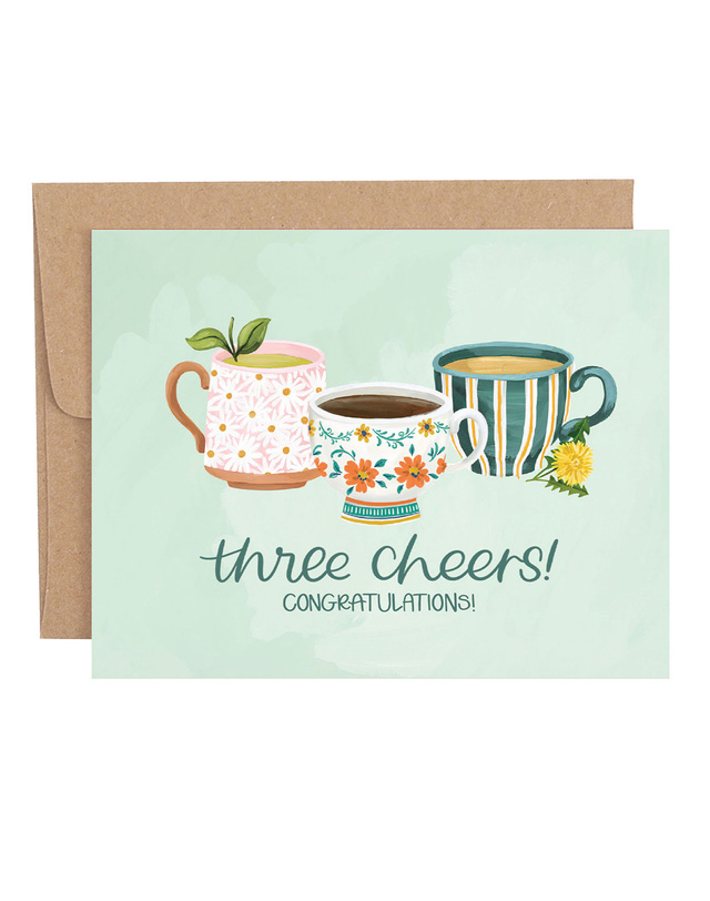 Three Cheers Teacup Greeting Card, 1 of 1