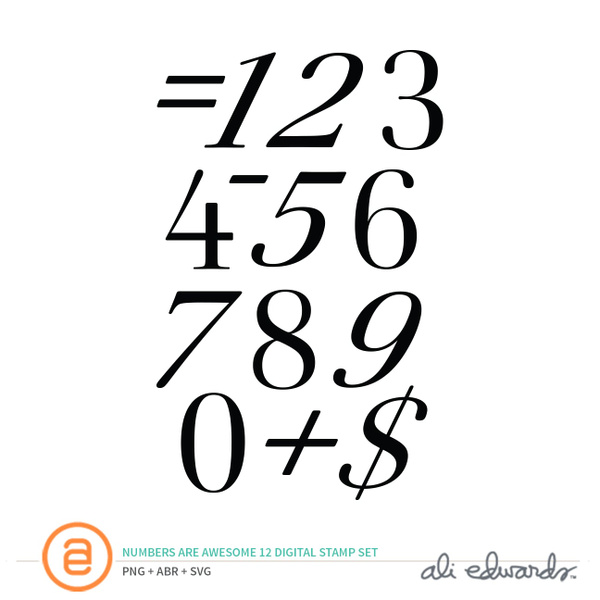 Numbers Are Awesome #12 Digital Stamp Set, 1 of 1