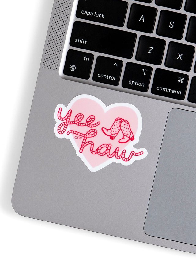 Yeehaw Western Cowgirl Boots & Rope Decal Sticker, 2 of 3