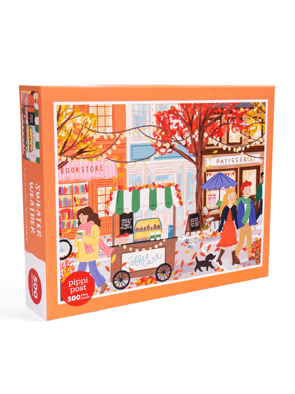 Sweater Weather Cozy Fall Town – 500 Piece Jigsaw Puzzle, 1 of 5