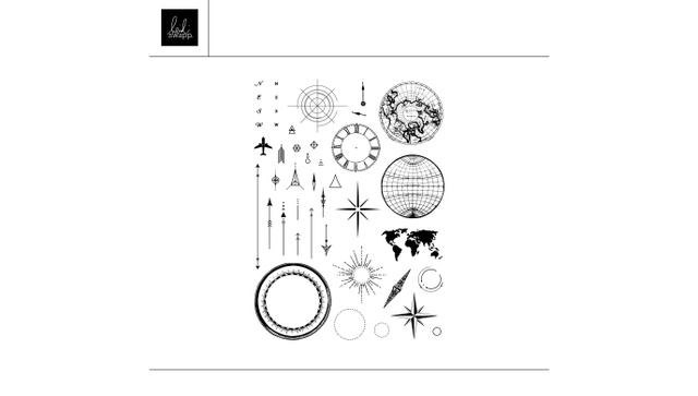 Digital Around The World 6×8 Stamp Set , 1 of 1