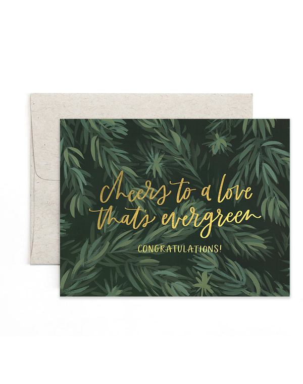 Evergreen Wedding Greeting Card, 1 of 1