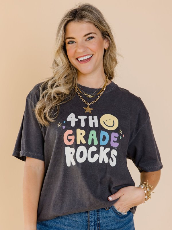4th Grade Rocks Tee - Pepper, 1 of 4