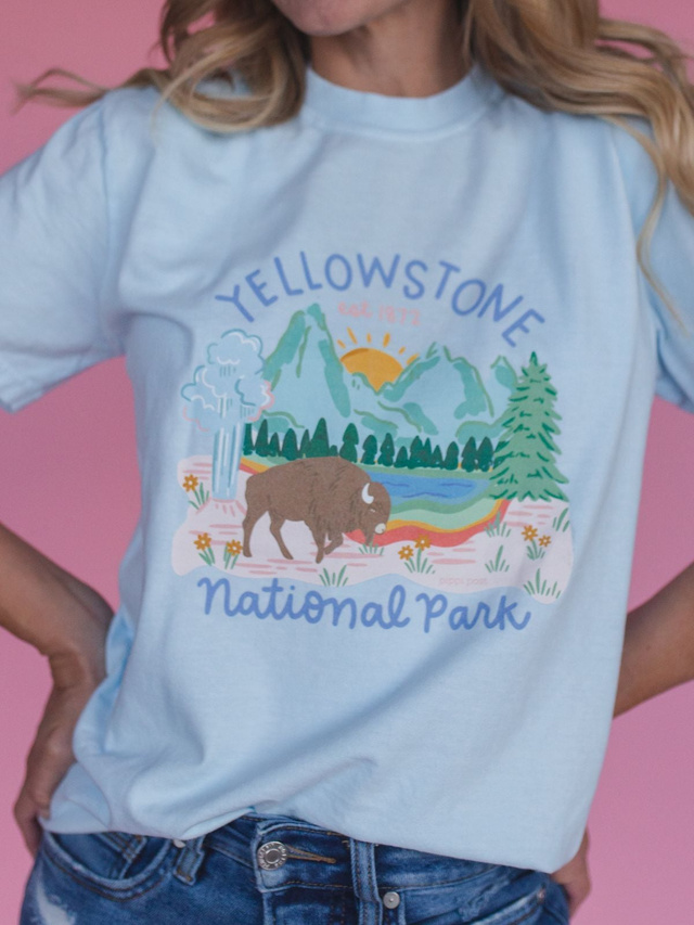 Yellowstone National Park Tee - Chambray, 2 of 3