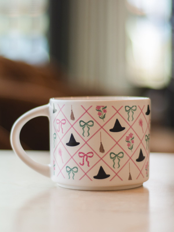 Wicked Witch Hats & Bows Large Ceramic Coffee Mug - Cream, 1 of 3