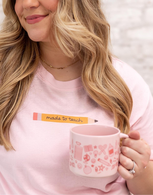 Classroom Icons Ceramic Mug - Pink, 2 of 4