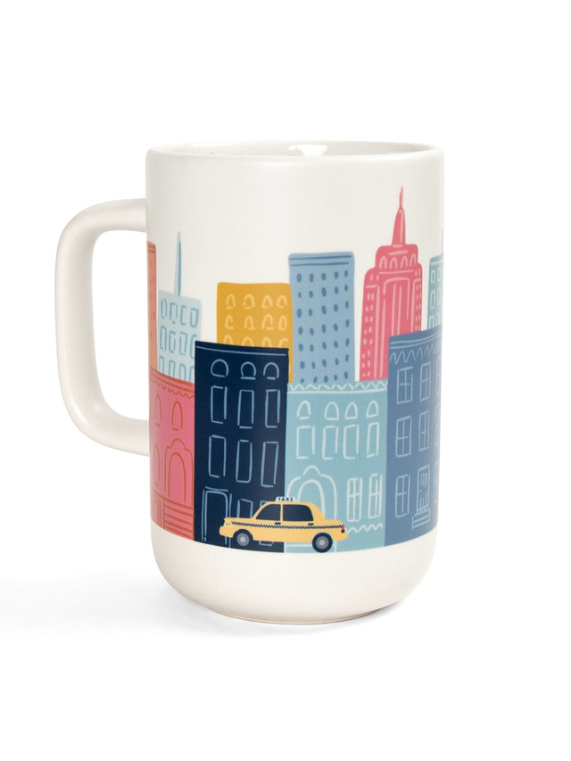 City Skyline & Taxi Cab Tall Ceramic Coffee Mug, 5 of 5