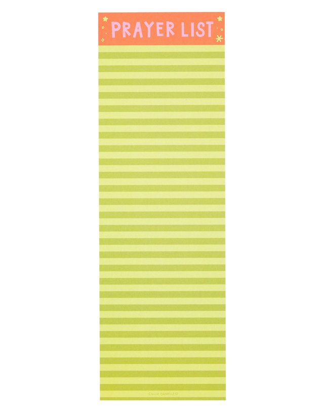 Prayer List Green Striped 4×12 Notepad, 1 of 2