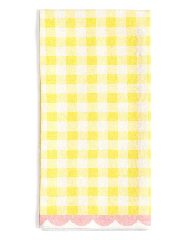 Yellow Gingham Scalloped Tea Towel, 1 of 11