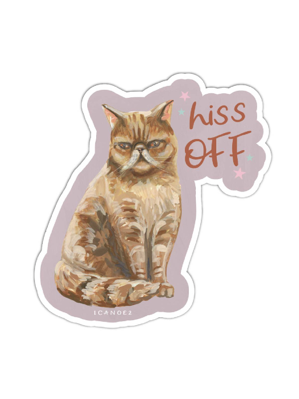Hiss Off Cat Decal Sticker, 2 of 3