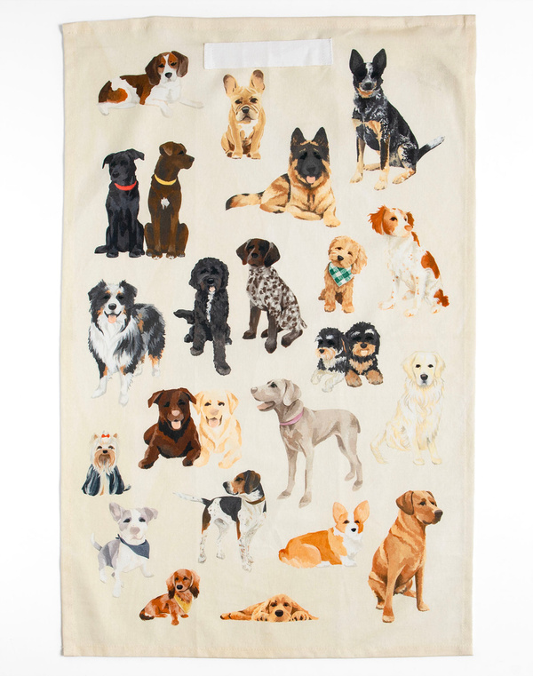 Furry Friends Dogs Tan Kitchen Towel, 4 of 4