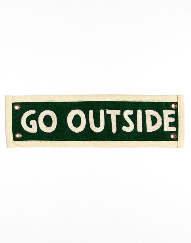 Green Go Outside Embroidered Canvas Banner, 2 of 4