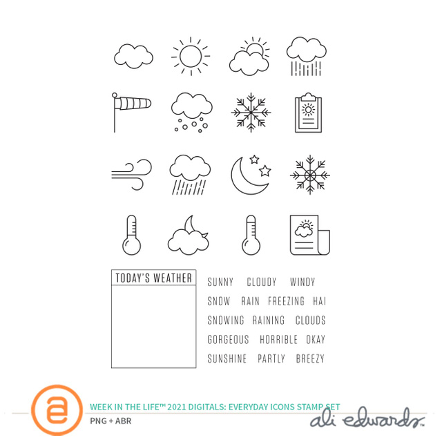 Week In The Life™ 2021 Weather 4×6 Digital Stamp Set, 1 of 1