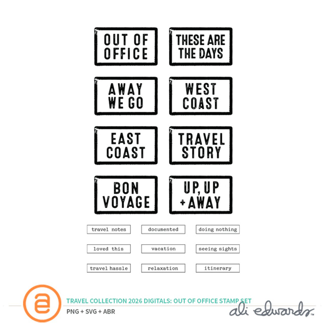 Travel Collection 2026 Out Of Office Digital Stamp Set, 1 of 1