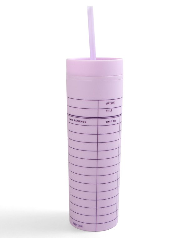 Library Card 16oz Skinny Acrylic Tumbler - Lilac, 3 of 4