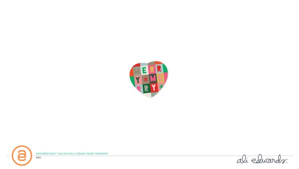 December Daily® 2026 Digital Ceramic Heart Ornament, 1 of 1