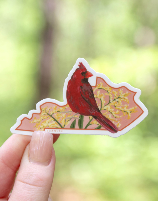 Birds & Blooms Kentucky Decal Sticker, 1 of 5