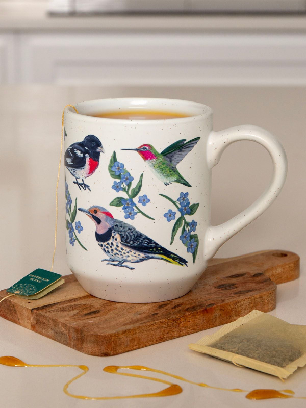 Feathered Friends Birds & Floral Ceramic Mug - 1canoe2