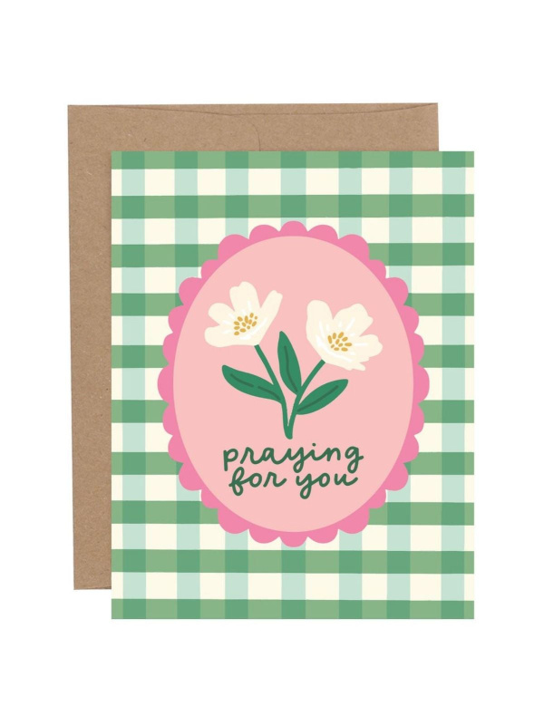 Praying For You Flower Sympathy Greeting Card, 1 of 1