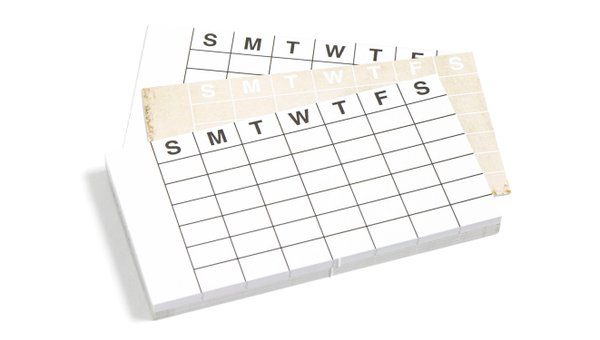 Calendar Notepad - 2×3.75 White & Aged, 2 of 3