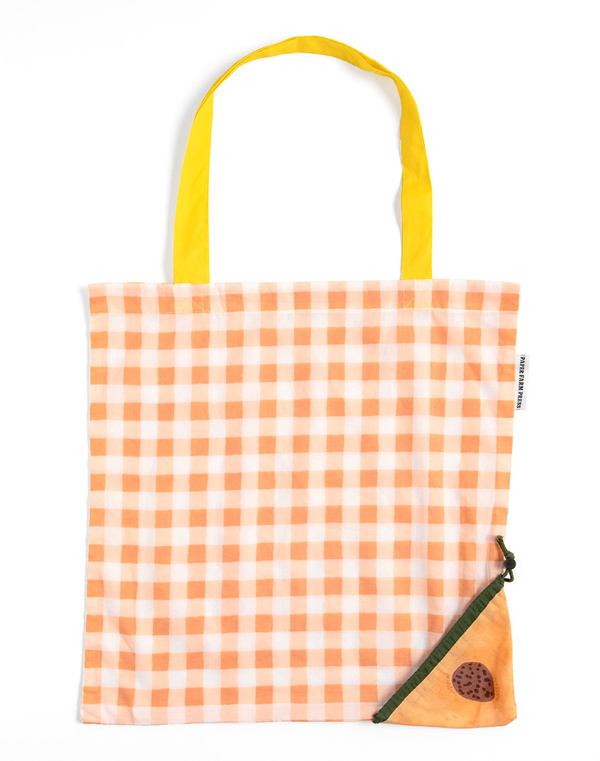 Peach Foldable Market Tote Bag, 1 of 4