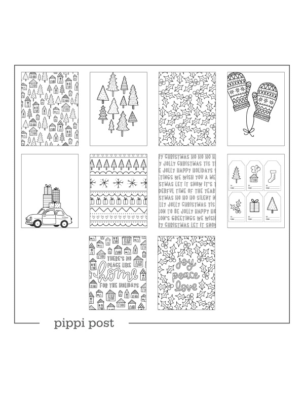 Holiday Digital Coloring Page Pack	, 1 of 1
