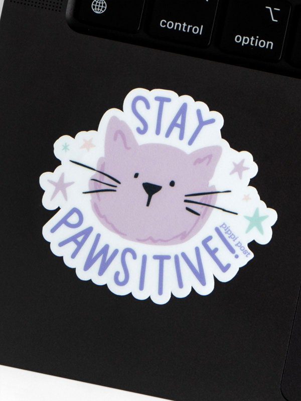 Stay Pawsitive Cat Decal Sticker, 4 of 4
