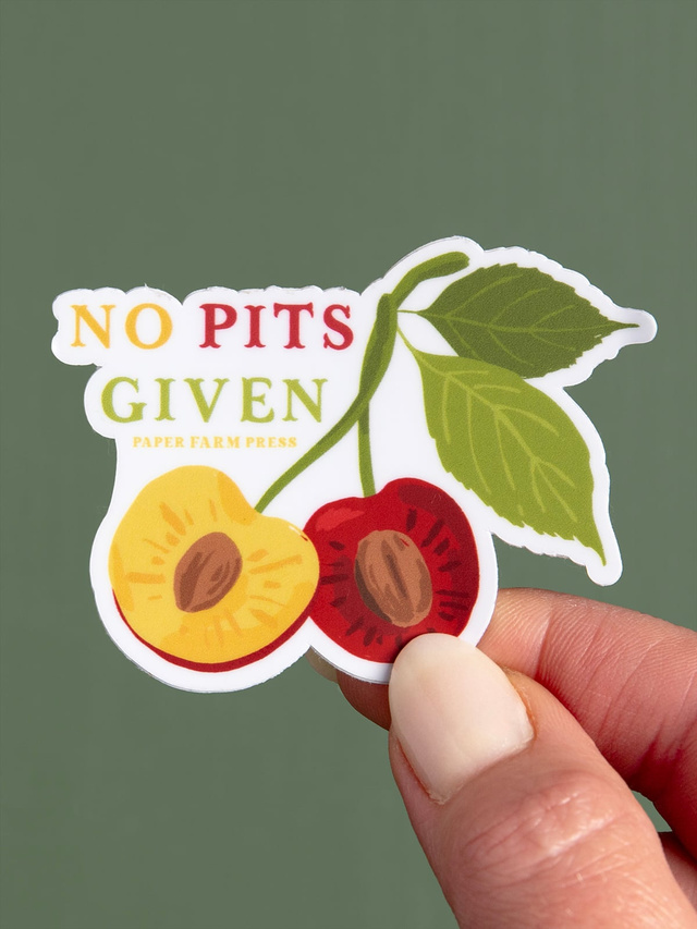 No Pits Given Cherry Decal Sticker, 1 of 4