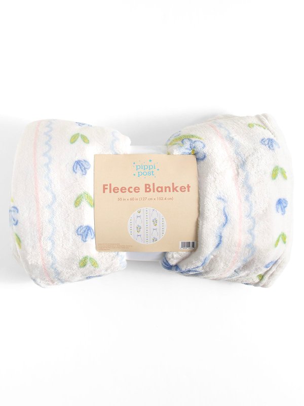 Blue Floral & Coquette Bows Fleece Throw Blanket, 3 of 6