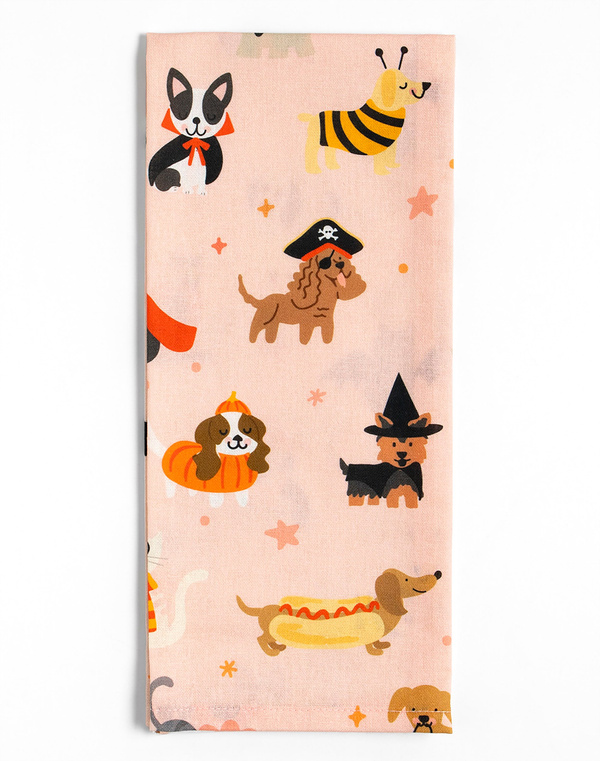 Trick Or Treat Pets Halloween Tea Towel, 1 of 1