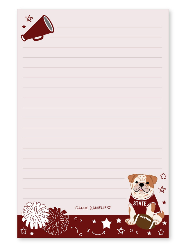 Starkville Football Game Day 4×6 Lined Notepad, 1 of 2