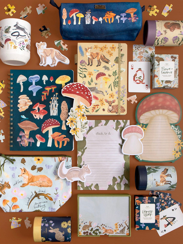 Red Cap Mushroom & Flowers 6×8 Lined Notepad, 3 of 3
