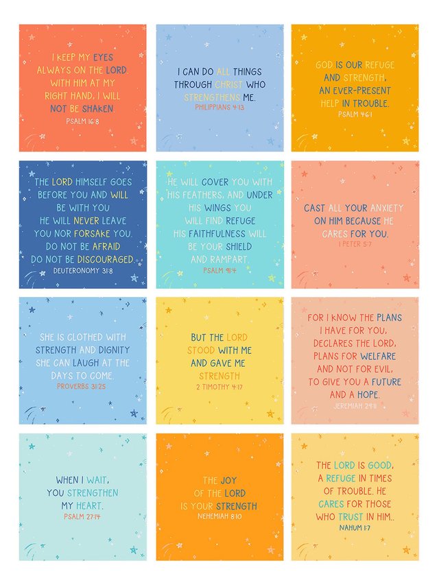 Verses for Strength – Bible Verse Card Set with Display Stand, 3 of 7