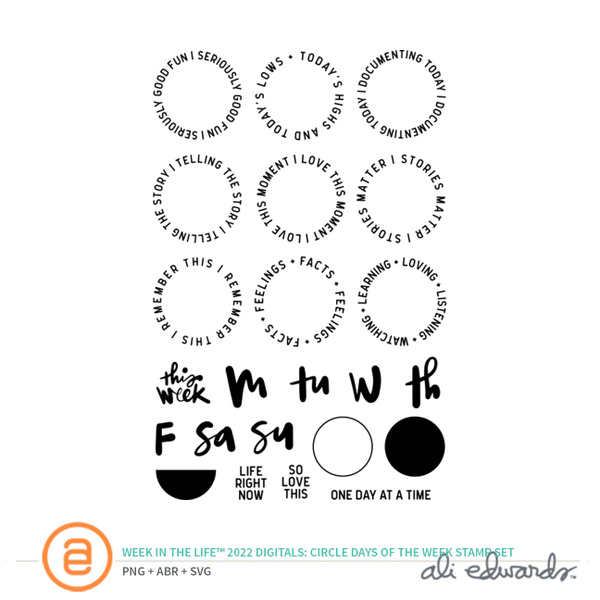 Week In The Life™ 2022 Digital Circle Days of the Week 4×6 Stamp Set, 1 of 1