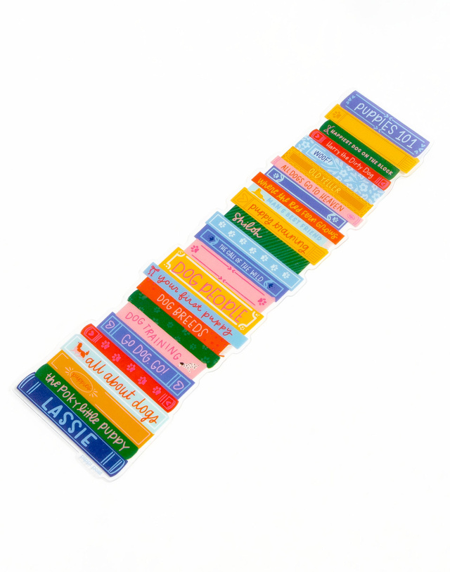 Dog Book Stack Transparent Bookmark, 4 of 4