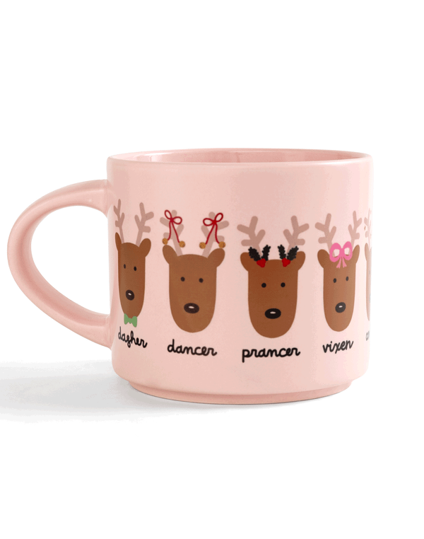 Santa's Reindeer Christmas Large Ceramic Mug, 4 of 5