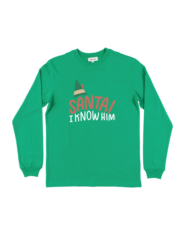 Santa! I Know Him Long-Sleeve Tee - Kelly Green, 3 of 3