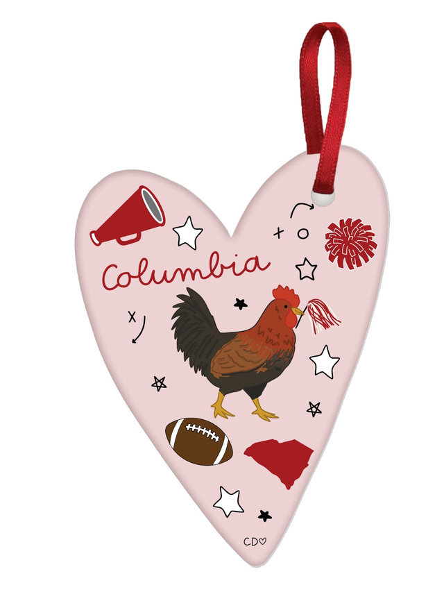 Columbia Football Game Day Ceramic Christmas Ornament, 1 of 2