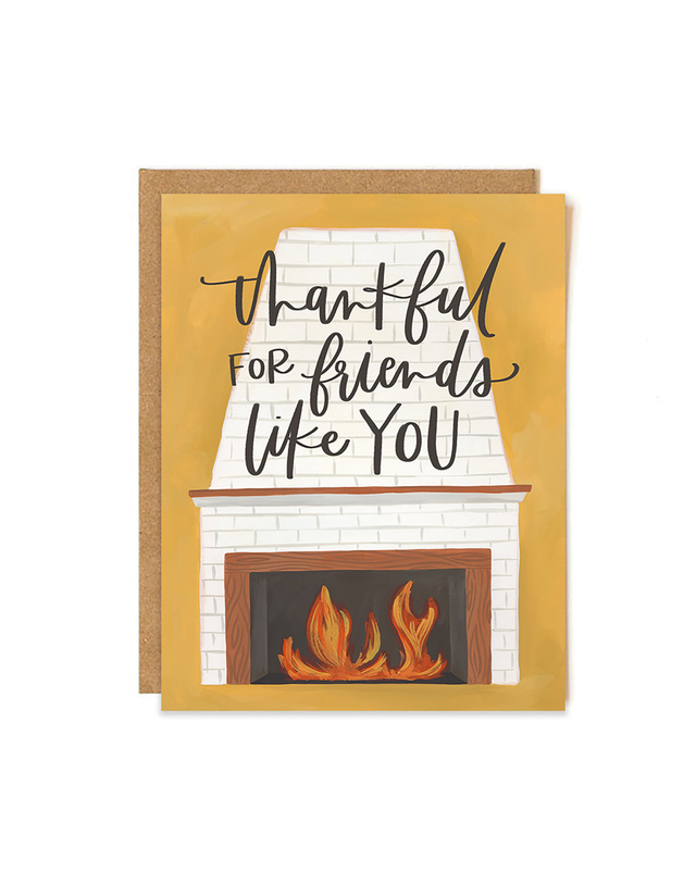 Friend Fireplace Greeting Card, 1 of 1