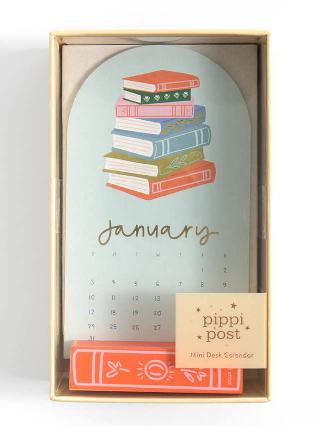 Book Lover's 2027 Mini Desk Calendar with Wooden Block, 10 of 10